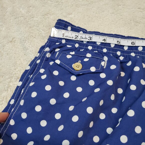 Vintage Polo Ralph Lauren Blue White Polka Dot Swimsuit Swim Trunks Men XXL - Picture 8 of 12